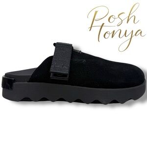 NEW Sorel Viibe Black Suede Clog Black/Sea Salt Size 6.5  Cozy Cabincore Slip On